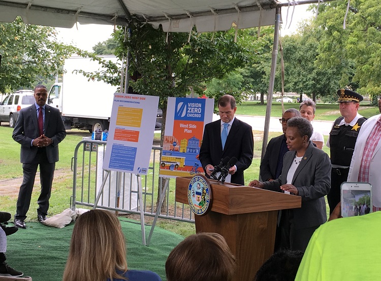 Mayor Lori E. Lightfoot today announced the West Side Vision Zero Traffic Safety Plan